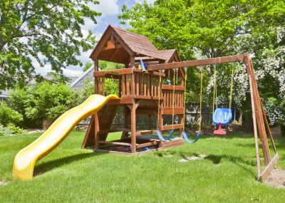 Wooden Swing Set Installation