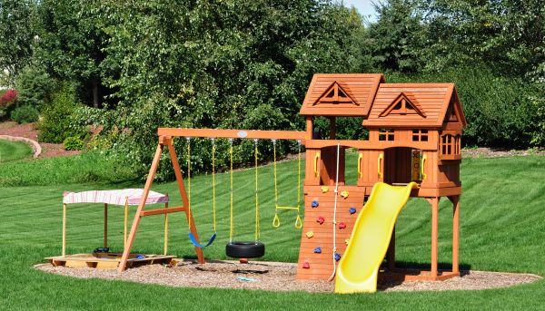 Wooden Swing Set Installation in Battle Creek